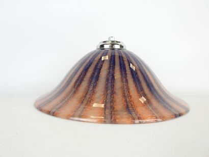 Glass sconce decorated with mauve drips on...