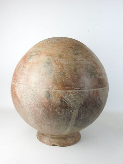 NIGERIA: Large antique terra cotta jar with...