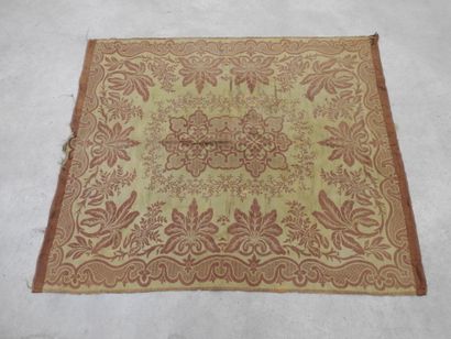 RUG with old-red foliage on a beige background....