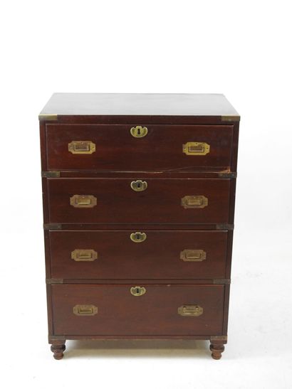 Mahogany boat COMMODE opening to four drawers...