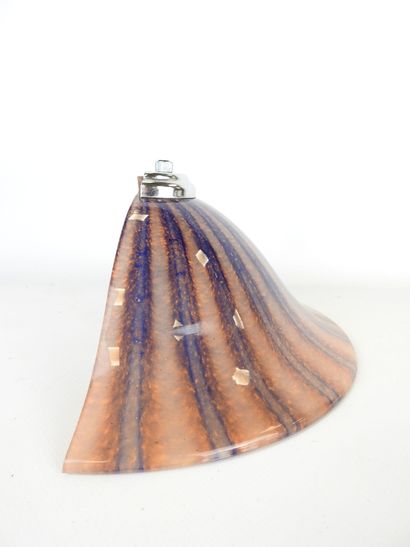 Glass sconce decorated with mauve drips on...