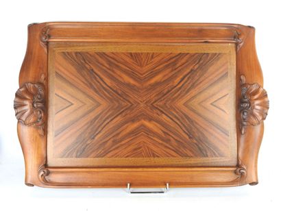 Rectangular-shaped PLATEAU in carved wood...
