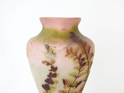 Émile GALLÉ (1846-1904) : Vase en verre multicouche...