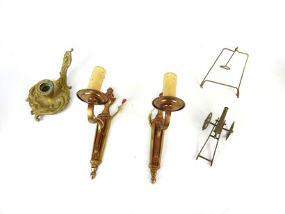 LOT including : - A gilt bronze Rocaille-style...