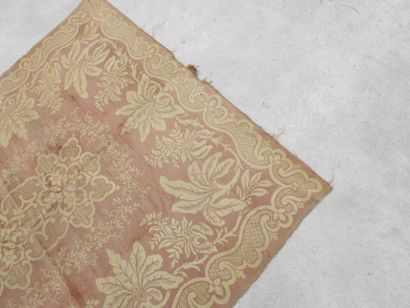 RUG with old-red foliage on a beige background....