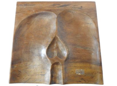 Solid wood SCULPTURAL BAR TABOURET, carved...