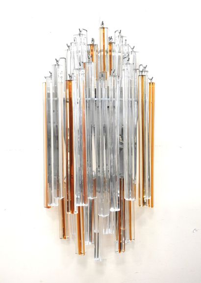 VENINI: Wall lamp with pendants made of orange...