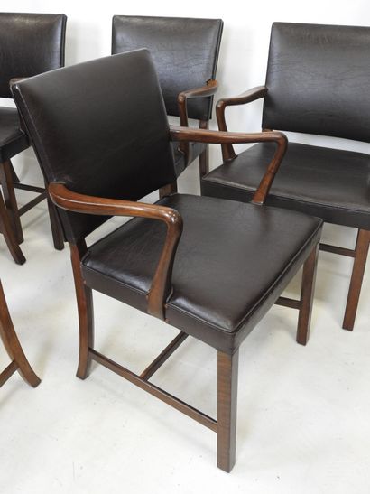 Ole WANSCHER (1903-1985)
Six rosewood armchairs,...