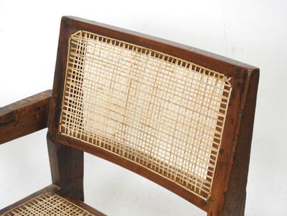 Pierre JEANNERET (1896-1967) 
Teak and wickerwork...