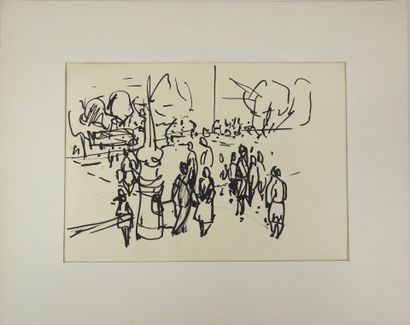 Irena DEDICOVA (1932-1987). The square. Black...