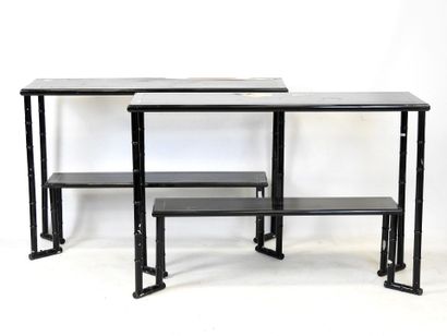 Jacques GRANGE CREATION: Pair of two-top...