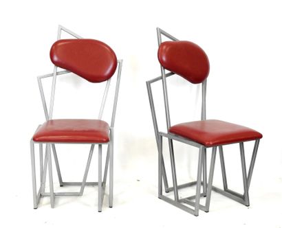 SUITE of FOUR unstructured dining chairs...