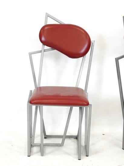 SUITE of FOUR unstructured dining chairs...