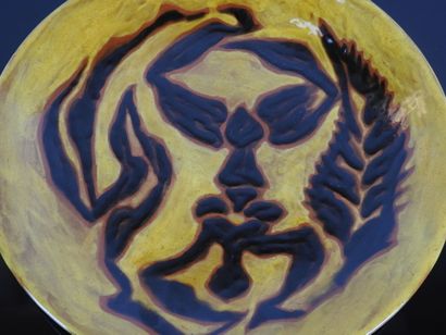 Jean LURCAT (1892-1966): Ceramic plate with...