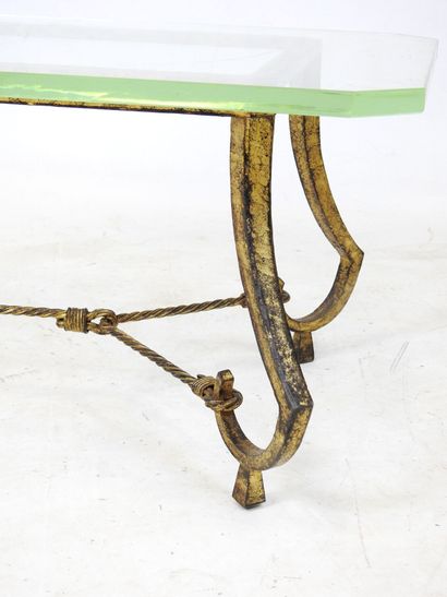 Maison RAMSAY: Low iron table with gilded...