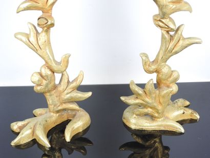 Georges MATHIAS(20th): Pair of gilded cast-aluminum...