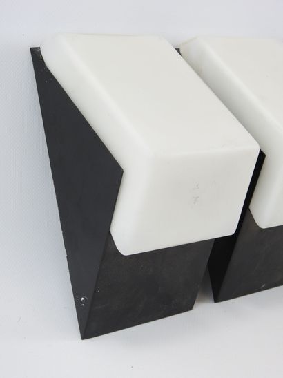 RAAK: Five sconces in black metal and opaline...