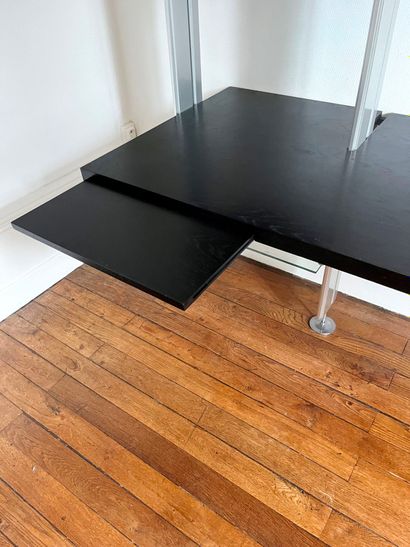 LARGE MODULABLE WALL LIBRARY forming a desk,...