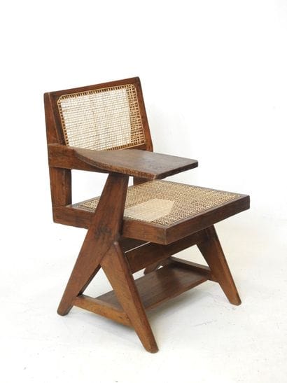Pierre JEANNERET (1896-1967) 
Teak and wickerwork...