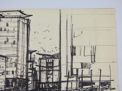 Irena DEDICOVA (1932-1987). City, busy street....