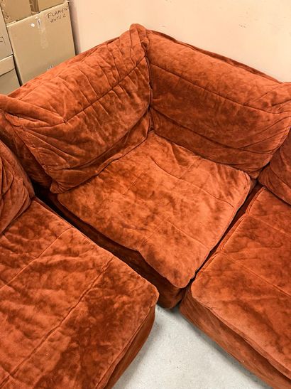 LIGNE ROSET : Brick velvet corner sofa 6...
