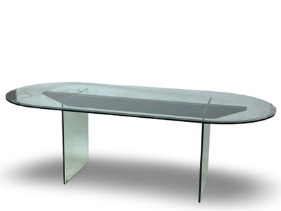 CATTELAN - Italy: Dining table, thick oval...