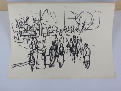 Irena DEDICOVA (1932-1987). The square. Black...