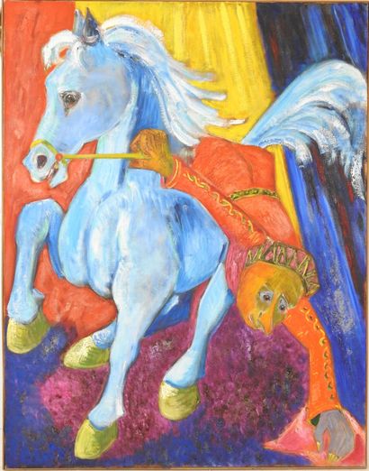 Hubert DAMON (1935-2010): The rider caressing...