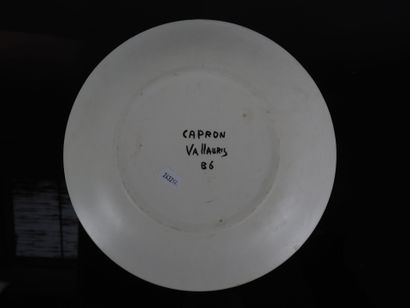 Roger CAPRON (1922-2006), : Plate with bull...