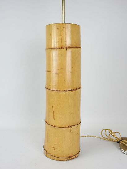 VERY LARGE two-light TABLE LAMP with bamboo...