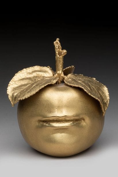 Claude LALANNE (1925-2019)
Apple mouth. 
Gilt...