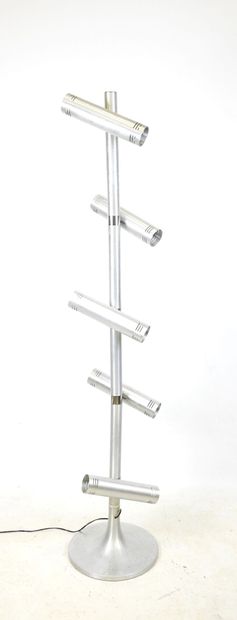 LAMPADAIRE in brushed aluminum with five...