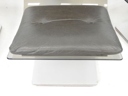 Maison JANSEN: Three armchairs in smoked...