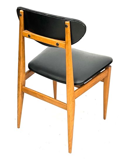 SIX SCANDINAVES in exotic wood, oval back,...