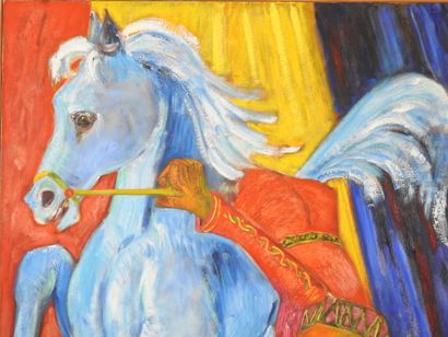 Hubert DAMON (1935-2010): The rider caressing...