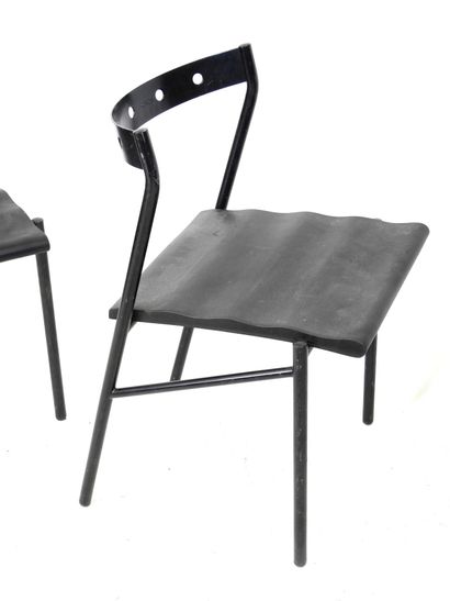 Philippe GONNET (20th): Four chairs in blackened...