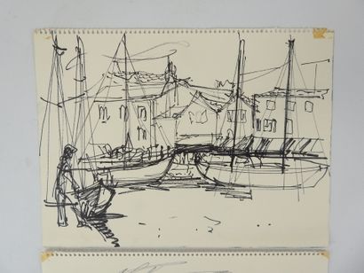 Irena DEDICOVA (1932-1987). Sailboats. Two...