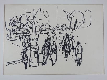 Irena DEDICOVA (1932-1987). The square. Black...