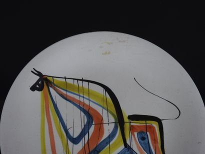 Roger CAPRON (1922-2006), : Plate with bull...