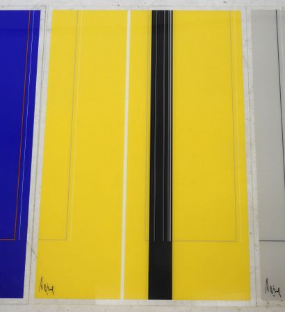 Luc PEIRE (1916-1994): Triptych. Color silkscreen...