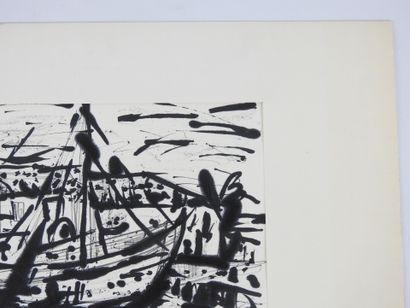 Irena DEDICOVA (1932-1987). Sailboat. Black...