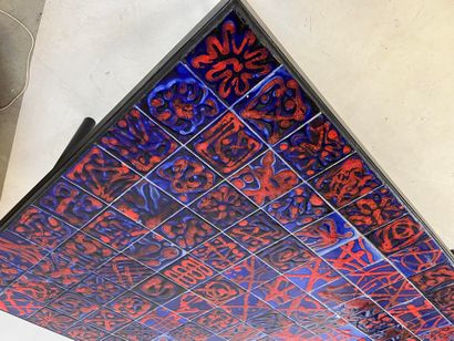 EXCEPTIONAL DINING TABLE with 180-tile ceramic...