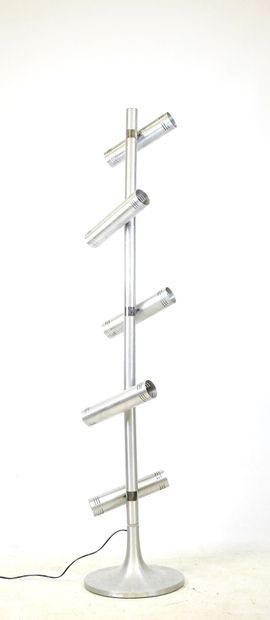 LAMPADAIRE in brushed aluminum with five...