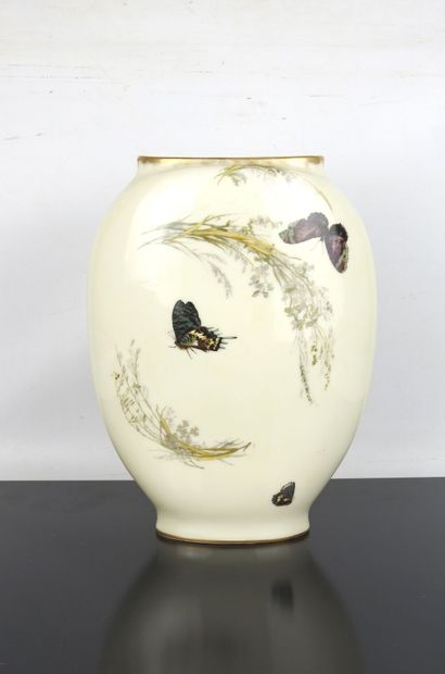 HAVILAND & Co: Porcelain flat vase, with...