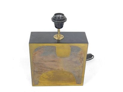 Jean BLAZY (XXth) Lamp in blackened wood...