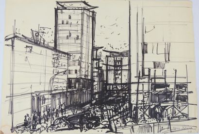 Irena DEDICOVA (1932-1987). City, busy street....