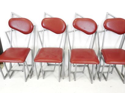SUITE of FOUR unstructured dining chairs...