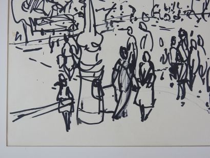 Irena DEDICOVA (1932-1987). The square. Black...