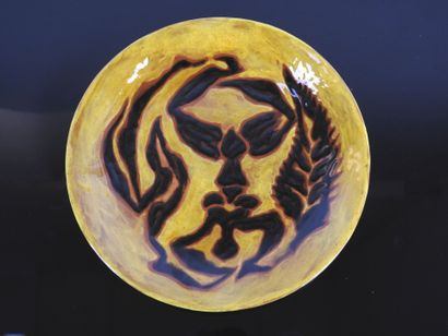 Jean LURCAT (1892-1966): Ceramic plate with...
