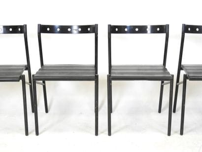Philippe GONNET (20th): Four chairs in blackened...